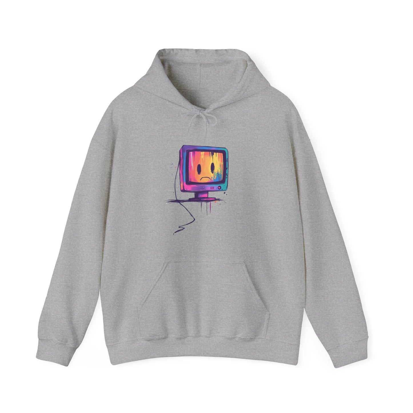 Sad PC Colorful Hoodie Sweatshirt, Unisex Jumper, Graphic Pullover, Computer Geek Gift, Tech Lover Present