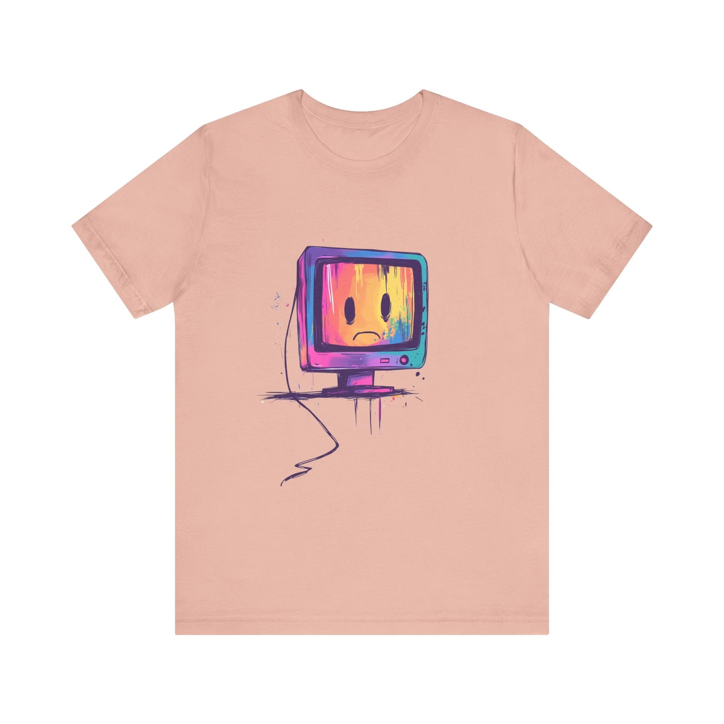 Colorful Linux Sad PC Unisex Tee, T-Shirt, Shirt, Top, Clothing, Apparel