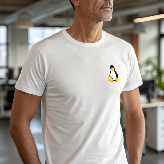 Linux Tux: Official Programmer's Mascot Tee - Debugging Style