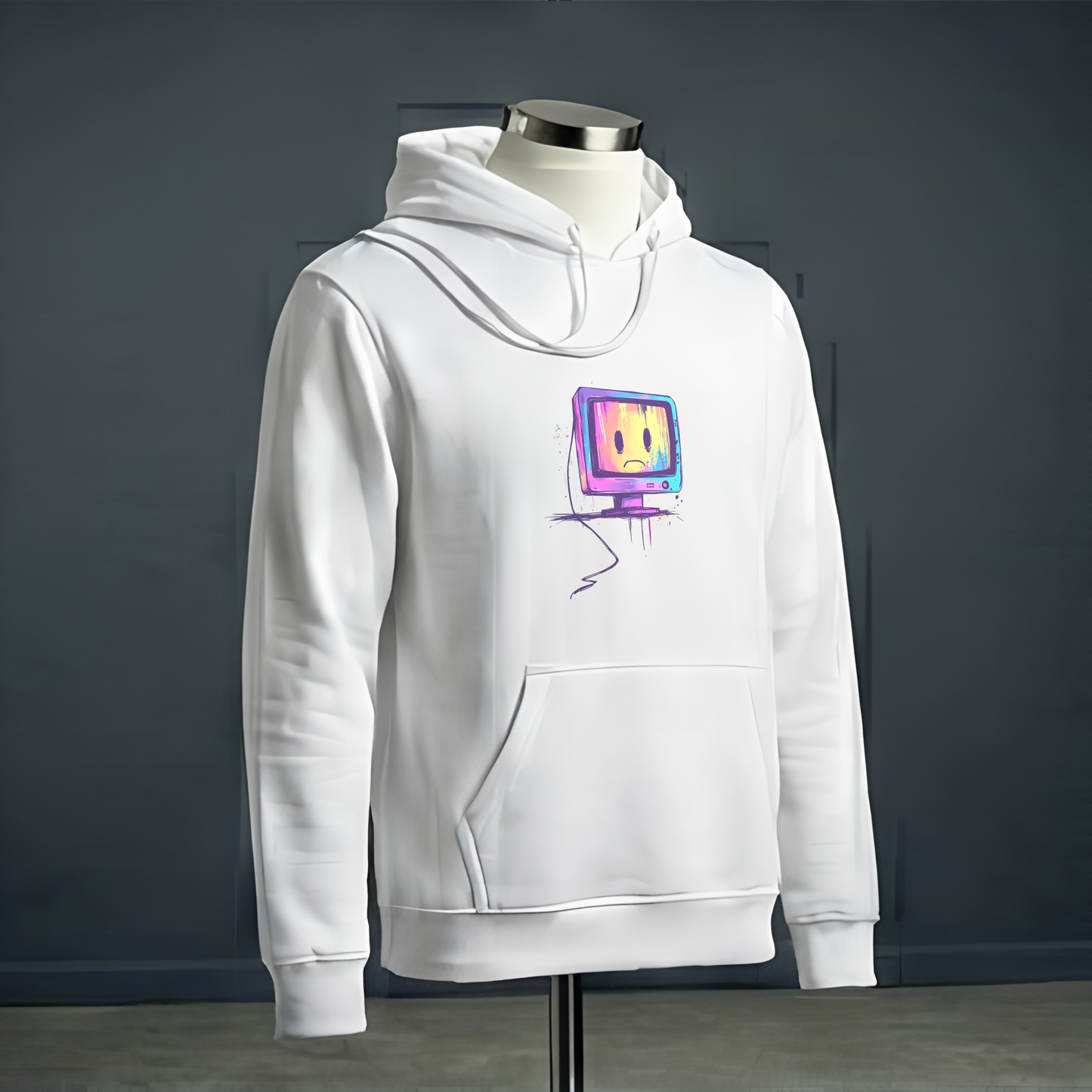 Sad PC Colorful Hoodie Sweatshirt, Unisex Jumper, Graphic Pullover, Computer Geek Gift, Tech Lover Present