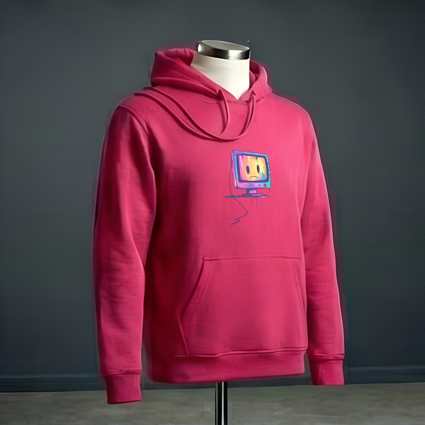 Sad PC Colorful Hoodie Sweatshirt, Unisex Jumper, Graphic Pullover, Computer Geek Gift, Tech Lover Present