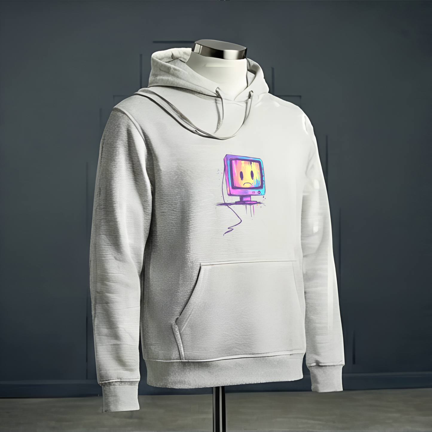 Sad PC Colorful Hoodie Sweatshirt, Unisex Jumper, Graphic Pullover, Computer Geek Gift, Tech Lover Present