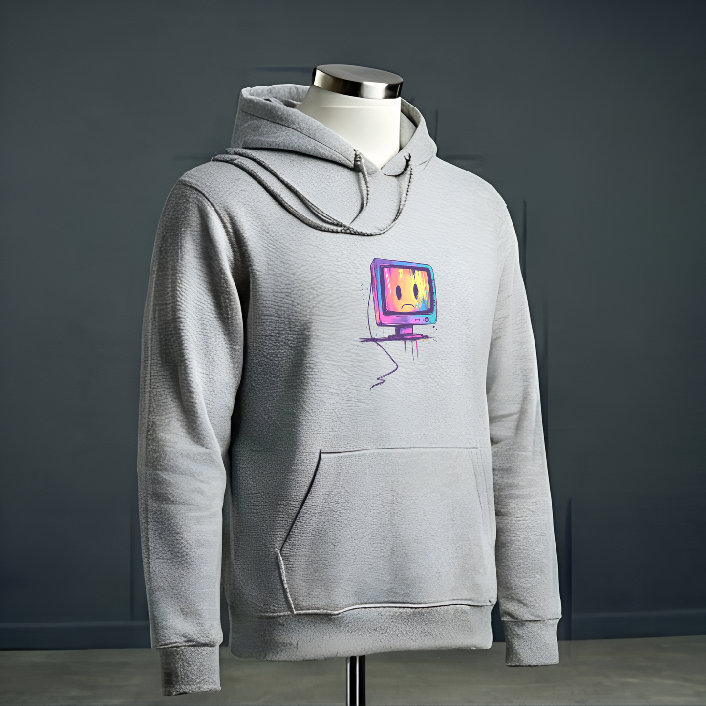 Sad PC Colorful Hoodie Sweatshirt, Unisex Jumper, Graphic Pullover, Computer Geek Gift, Tech Lover Present