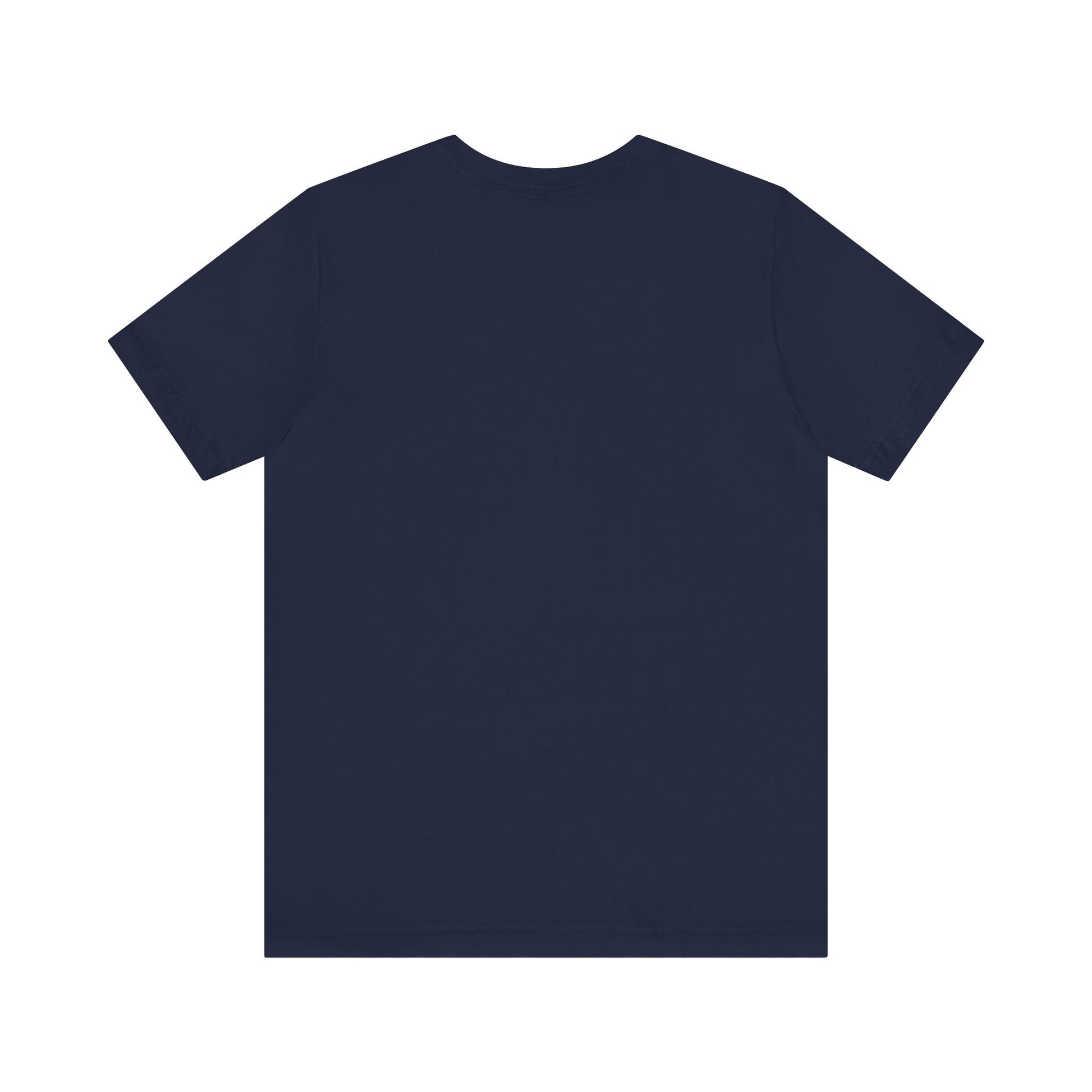 Navy blue t-shirt on a white background