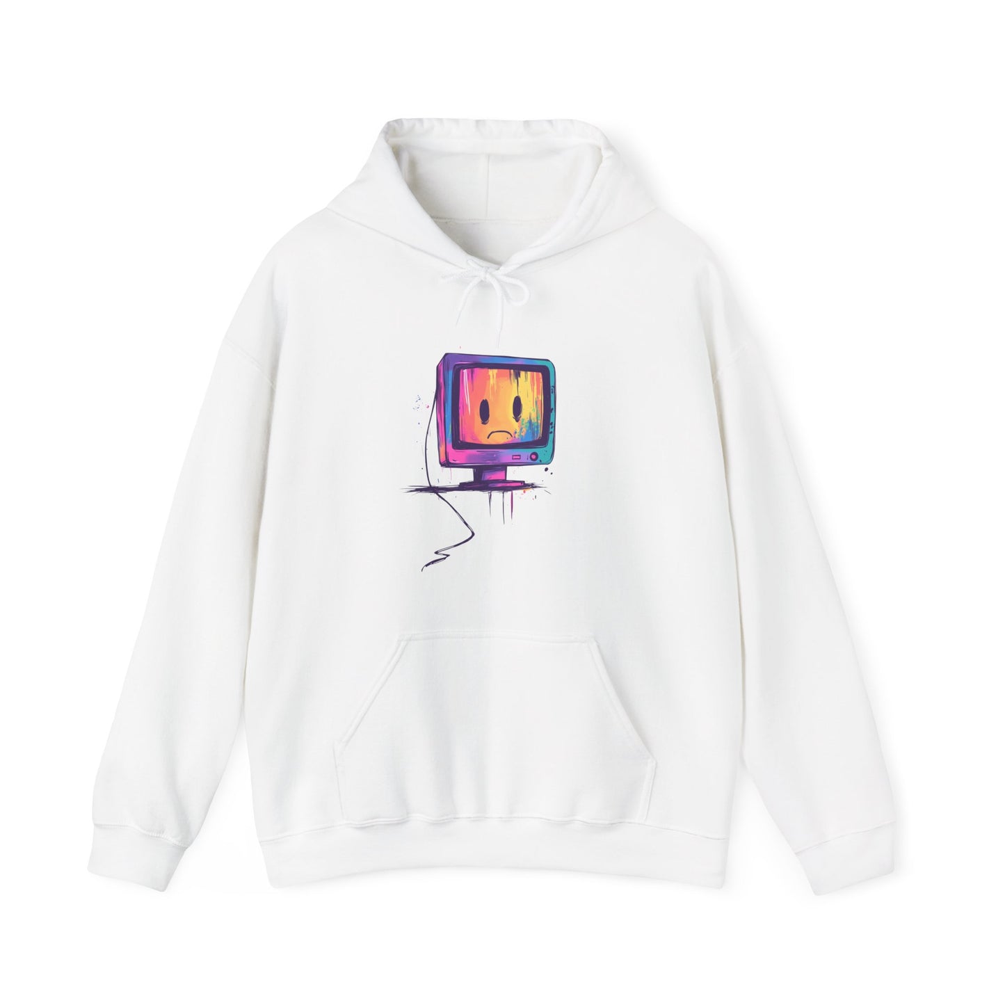 Sad PC Colorful Hoodie Sweatshirt, Unisex Jumper, Graphic Pullover, Computer Geek Gift, Tech Lover Present