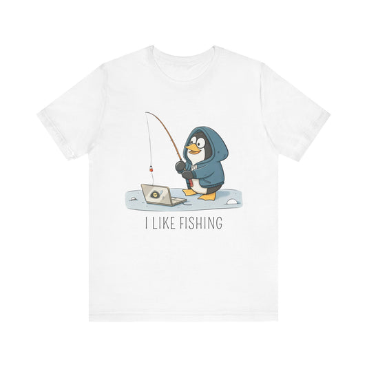 Funny Tux Fishing T-Shirt – Penguin Gift for Techies