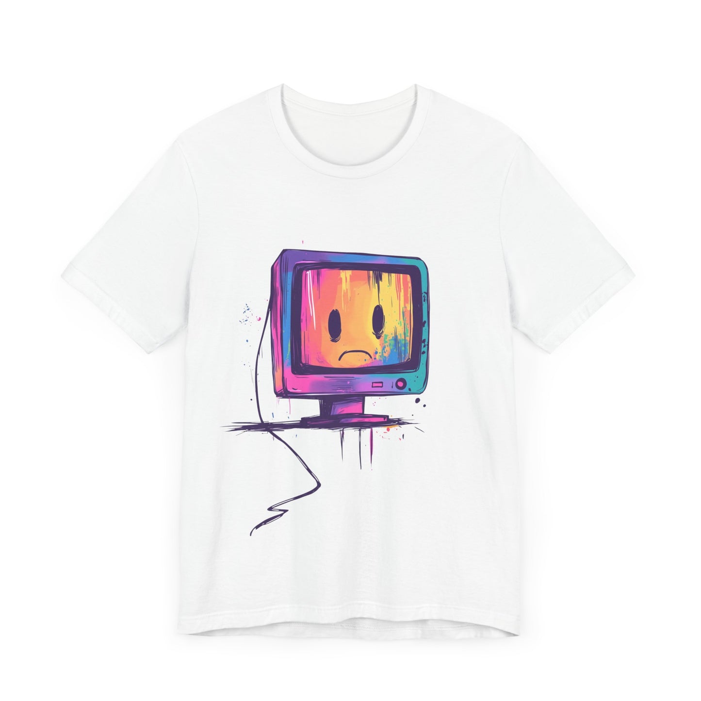 Colorful Linux Sad PC Unisex Tee, T-Shirt, Shirt, Top, Clothing, Apparel