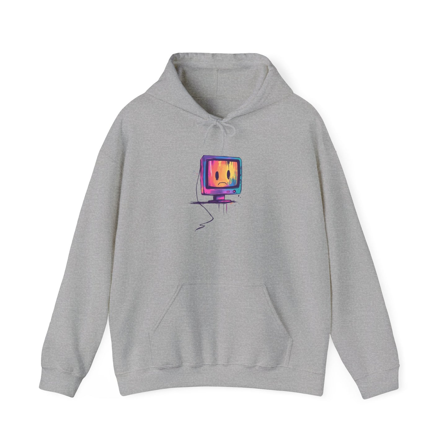 Sad PC Colorful Hoodie Sweatshirt, Unisex Jumper, Graphic Pullover, Computer Geek Gift, Tech Lover Present