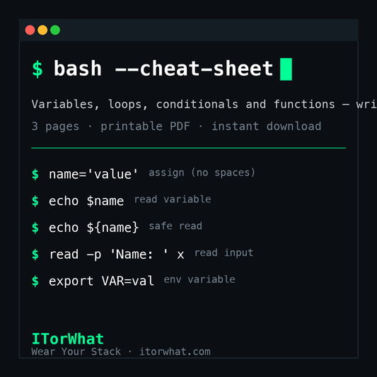 Bash Scripting Cheat Sheet - ITorWhat