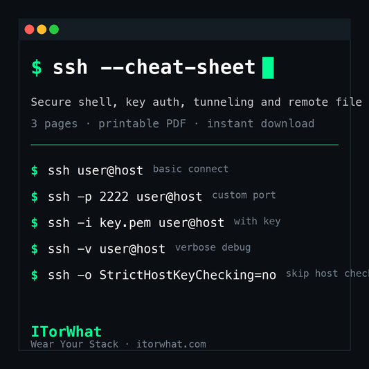 SSH & Remote Access Cheat Sheet - ITorWhat